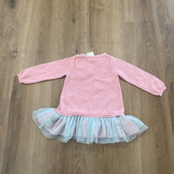 Bonnie baby pink sweater with blue ruffle tulle around the bottom 24 months - Picture 6 of 6